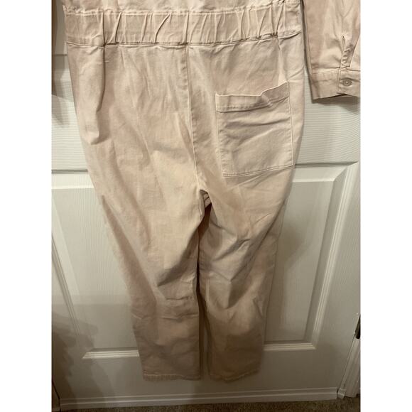 Young, Fabulous, & Broke Sample Sale Utility Cargo Jumpsuit in Khaki - Picture 8 of 8